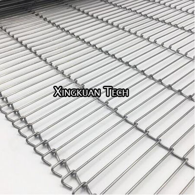 Flat Flex Ladder Conveyor Belt Wire Mesh Untuk Mesin Makanan Konveyor Dalam Produksi Enrobing