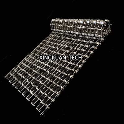 Horseshoe Chain Flat Flex Conveyor Belt untuk membersihkan dan mengeringkan kue