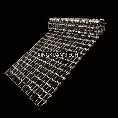 Horseshoe Chain Flat Flex Conveyor Belt untuk membersihkan dan mengeringkan kue
