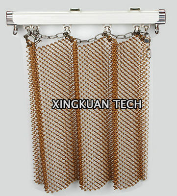 Tirai Mesh Dekoratif Berwarna-warni, Tirai Coil Logam 4mm 6mm 8mm Aperture